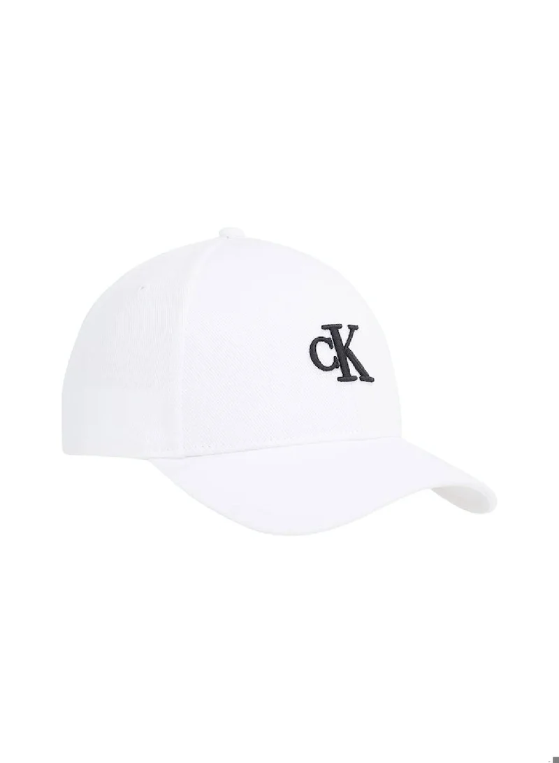 Calvin Klein Jeans Men's Twill Cap -  adjustable buckle fastening, White