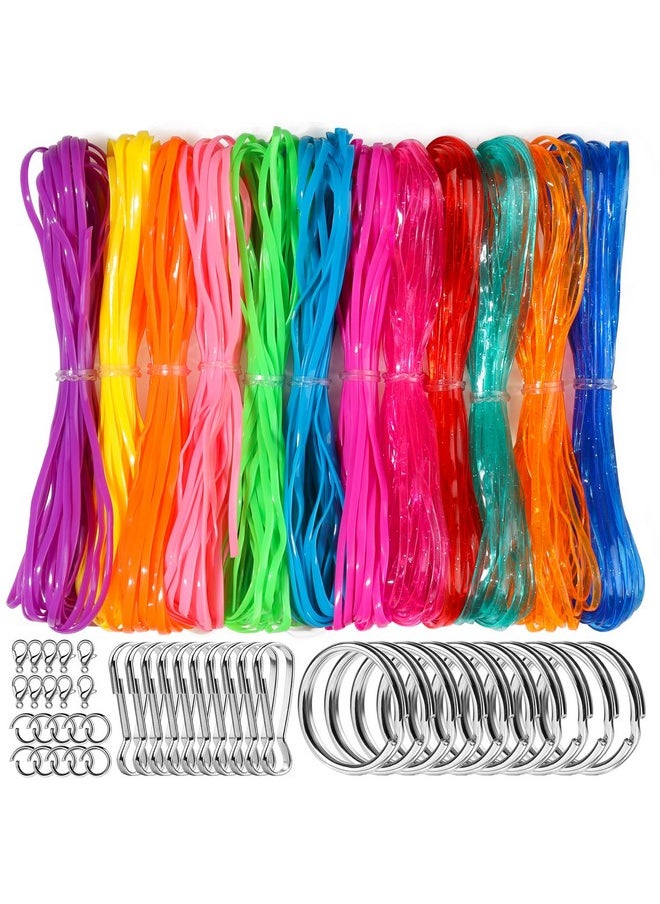 FANDAMEI Fandamei Lanyard String Kit, 12 Colors Plastic String Lacing Cord, Bright and Glitter Color, Lanyard String for Crafts, Bracelets and Jewelry Making String Weaving Kit for Craft DIY  - Image 1
