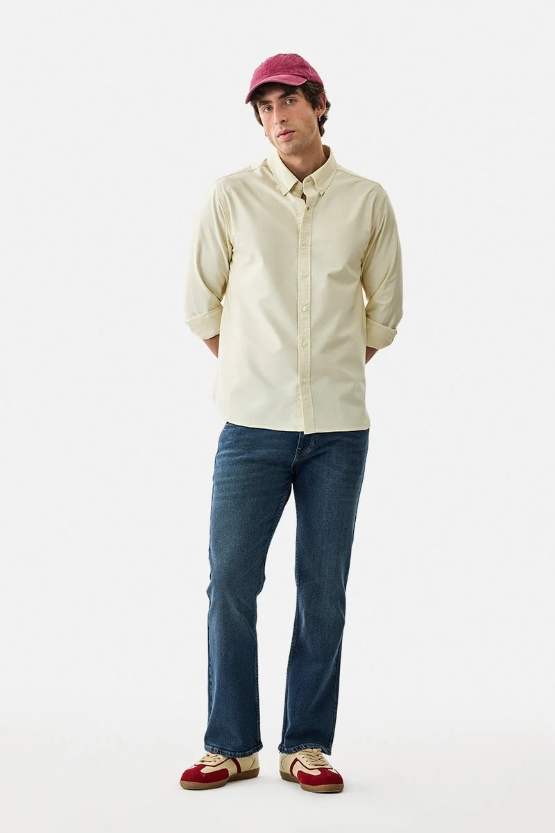 سنيتش Yellow Solid Long Sleeve Regular Fit Shirt
