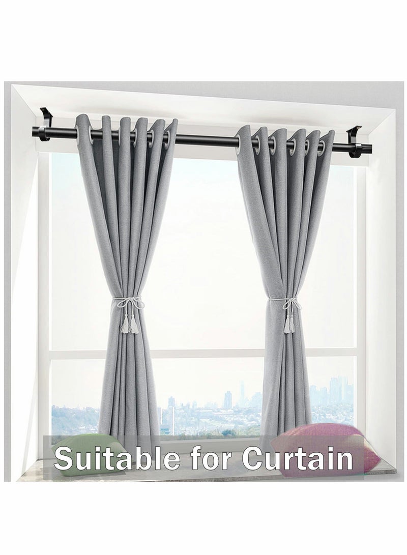 Curtain Rod Bracket, Ceiling Mount Bracket, Aluminum Alloy Closet Rod Bracket with Plastic Buckle, Heavy Duty Curtain Rod Bracket with Matching Screws - Image 2