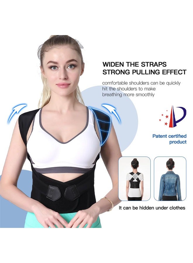 YelaJoy Back Brace,  Adjustable Shoulder Straightener, Back Support Straightener, Upper Back Brace Posture Trainer for Body Correction and Neck and Shoulder, Relieves pain, Straightens the Back ,Back Support Brace,Upper Spine scoliosis (Large)  - Image 2
