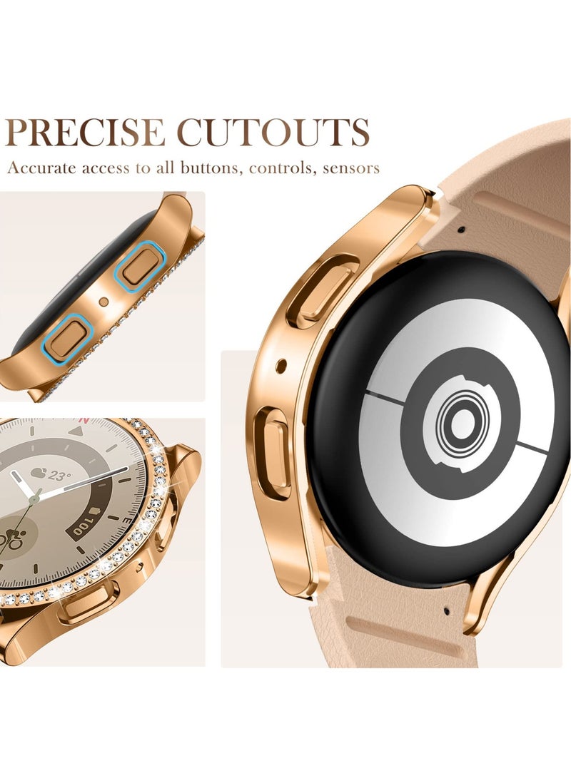 3 Pack Crystal Diamond Hard PC Bumper Case for Galaxy Watch 5 PRO 45mm - Stylish Protective Frame Cover Accessories for Women and Girls (No Screen Protector) - Image 5