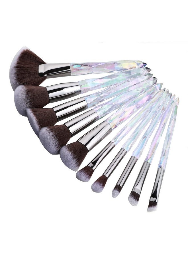 Kingtree Crystal Makeup Brush Set 10Pcs Sparkling Makeup Brushes Premium Synthetic Bristles Foundation Blush Concealer Eyeshadow Make Up Brush For Women Girls - Image 1