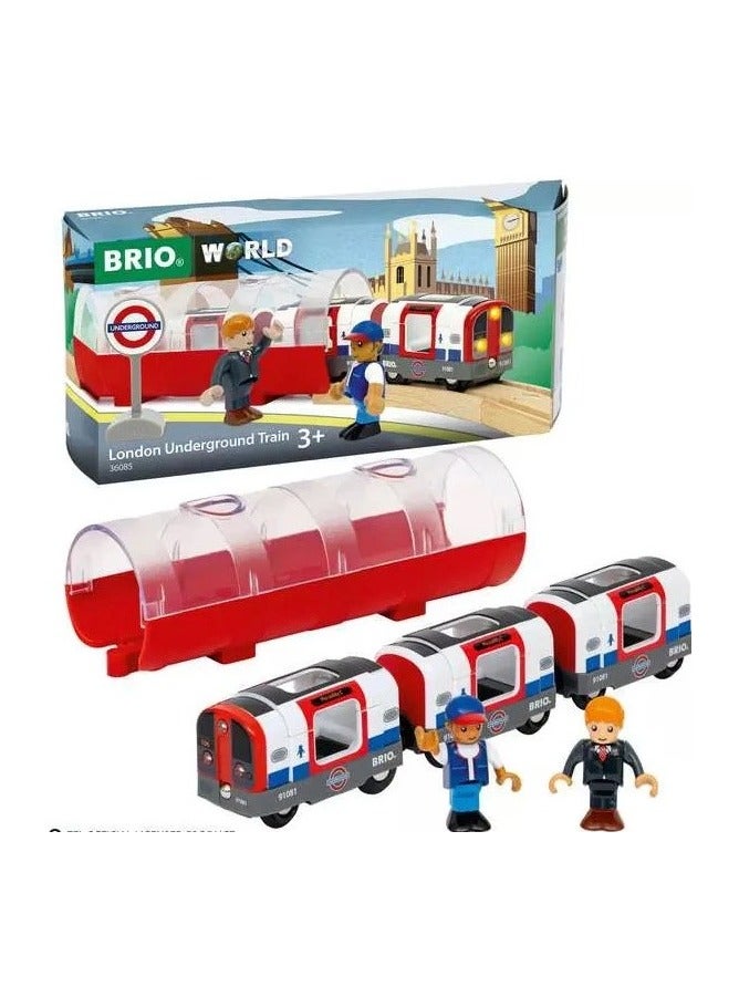 BRIO London Underground Train Set 36085 – Iconic British Metro Toy with Tunnel, Lights, Sounds & Figures – Wooden Railway Compatible – Ages 3+ | 36085-B - Image 3