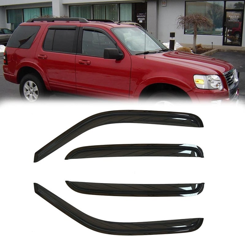 Puermto Original Side Window Wind Deflector Set for Ford Explorer, Mercury Mountaineer, and Lincoln Aviator - Image 1
