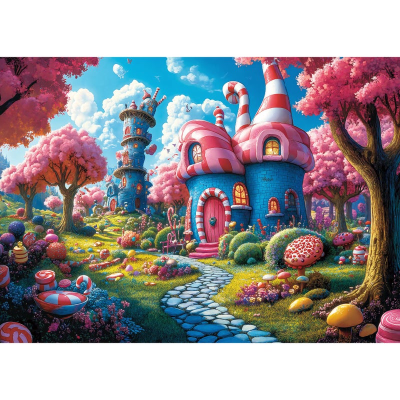 lamplig 500 Piece Puzzles for Adults Fantasy Candy Puzzle Cute Fairytale Town Jigsaw Puzzles 500 Pieces with Letters on Back Present for Adults and Home Decor 11 Poster 205x149 - Image 3