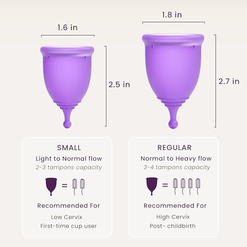EcoBlossom Reusable Menstrual Cup Set - The Most Reliable Medical Grade Silicone Period Cups - Comfortably use for 12 Hours (2 Large Cups) - Image 5