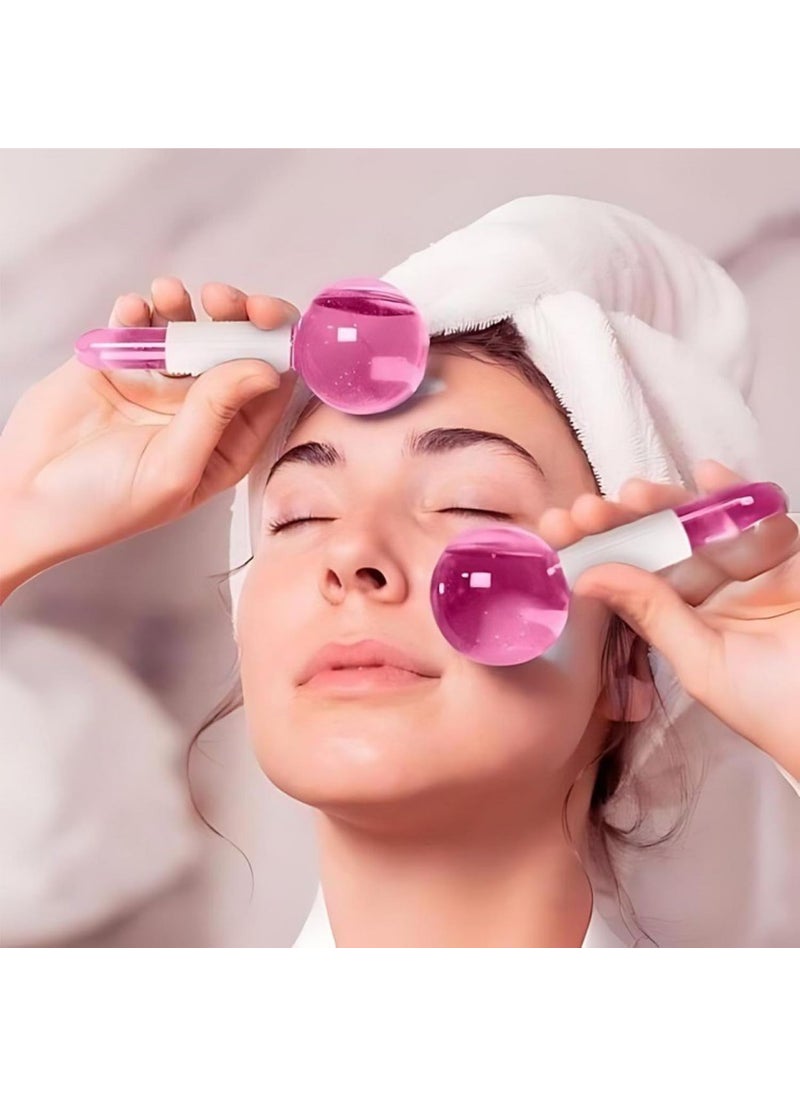 EKRISY EKRISY Facial Massage Ice Globes Cooling Face Roller Balls for Eyes Neck Care Crystal Ice Ball Face Massager Skin Depuffing Eye Circle Redness Soothing Tightening Multicolor  - Image 3