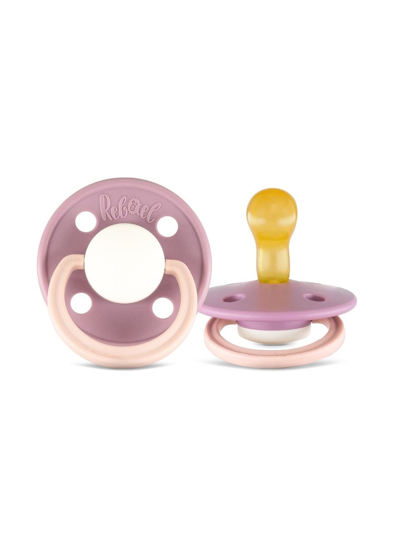 Rebael Fashion Natural Rubber Round Pacifier Size 1 - Baby 0-6M (1-pack) - Misty Pearly Poodle - Image 1