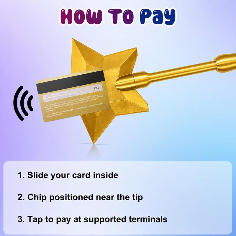 Credit Card Wand Tap to Pay, Magic Fairy Pay Wand, Starlight Magic Wand Tap-to-Pay Card Holder, Fun Unique Creative Gifts (pink) - Image 3