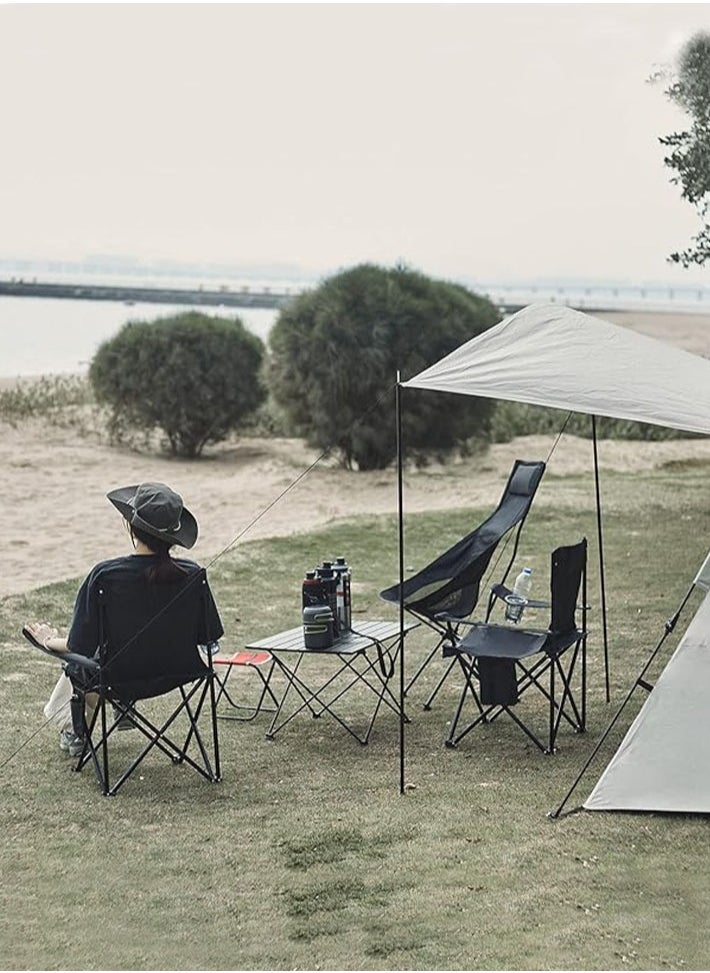 dida-cosmos - Foldable camping beach garden chair 45x23x85 cm black - Image 1