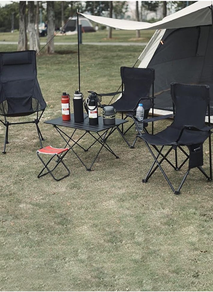 dida-cosmos - Foldable camping beach garden chair 45x23x85 cm black - Image 1