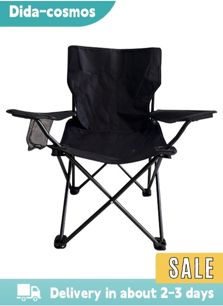 dida-cosmos - Foldable camping beach garden chair 45x23x85 cm black - Image 1
