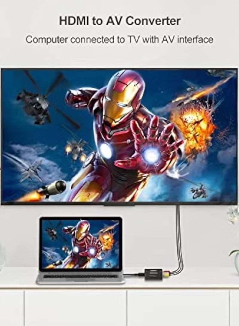 ميني محول HDMI إلى AV/RCA، محول فيديو وصوت مركب بدقة 1080p بثلاثة منافذ RCA للتلفزيون/PS3/VHS/VCR/DVD/الكمبيوتر/Blu-Ray - Image 5