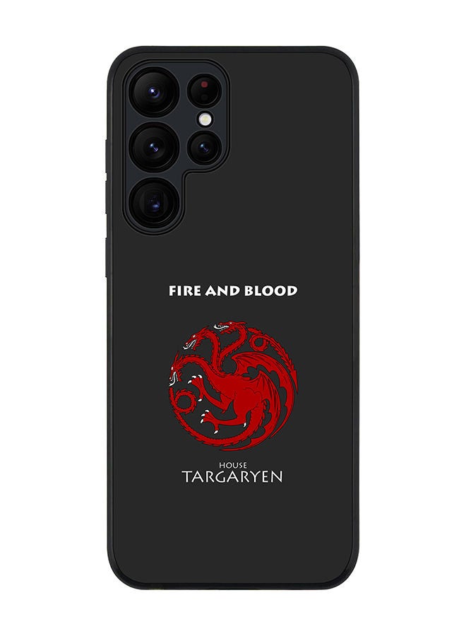 Stylizedd Rugged Black edge case for Samsung Galaxy S23 Ultra 5G Slim fit Soft Case Flexible Rubber Edges Anti Drop TPU Gel Thin Cover - GOT House Targaryen - Image 1