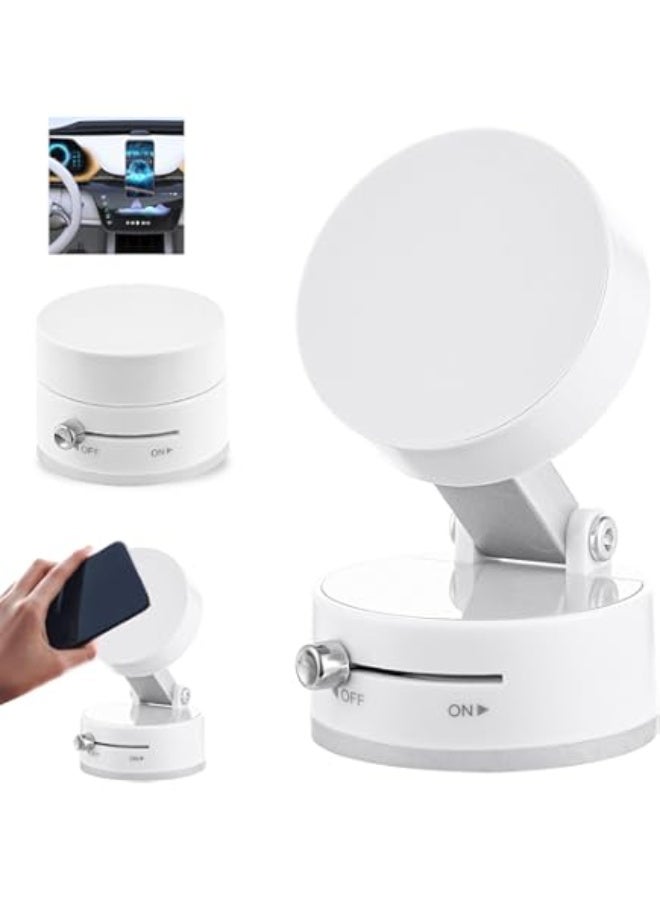 Acnor Vacuum Magnetic Phone Holder Updated Suction Cup Phone Mount Foldable and Portable Easy to Operate and Durable Multi-scenario Application 360° Adjustable for Gym/Kitchen/Bathroom/Car/Desktop(White) - Image 1