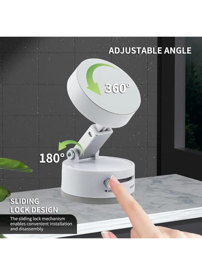 Acnor Vacuum Magnetic Phone Holder Updated Suction Cup Phone Mount Foldable and Portable Easy to Operate and Durable Multi-scenario Application 360° Adjustable for Gym/Kitchen/Bathroom/Car/Desktop(White) - Image 4