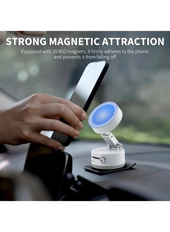 Acnor Vacuum Magnetic Phone Holder Updated Suction Cup Phone Mount Foldable and Portable Easy to Operate and Durable Multi-scenario Application 360° Adjustable for Gym/Kitchen/Bathroom/Car/Desktop(White) - Image 5