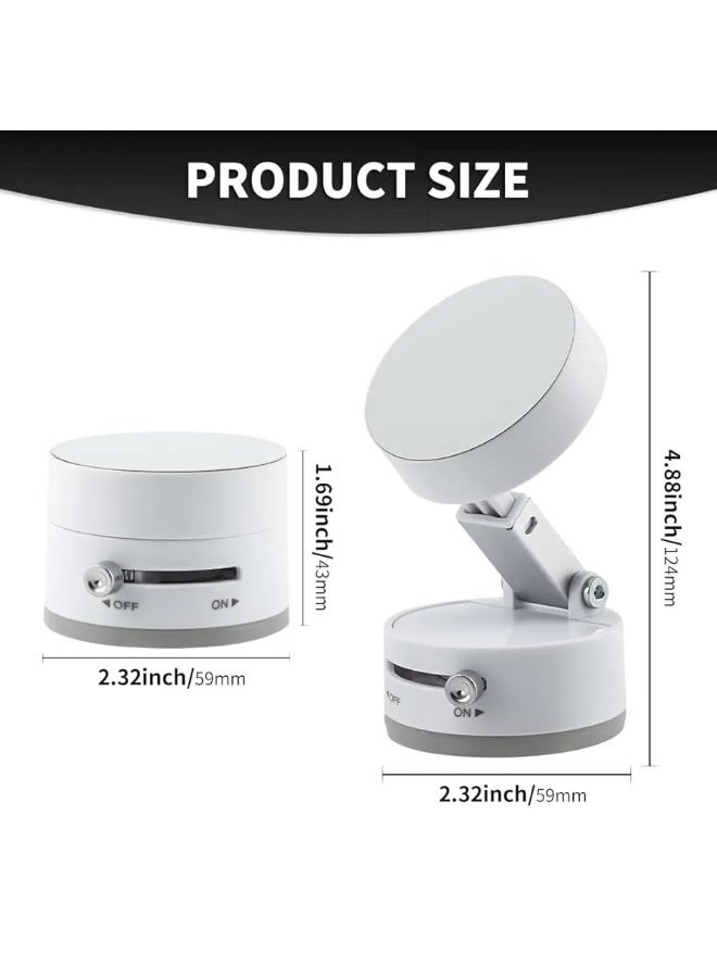 Acnor Vacuum Magnetic Phone Holder Updated Suction Cup Phone Mount Foldable and Portable Easy to Operate and Durable Multi-scenario Application 360° Adjustable for Gym/Kitchen/Bathroom/Car/Desktop(White) - Image 3