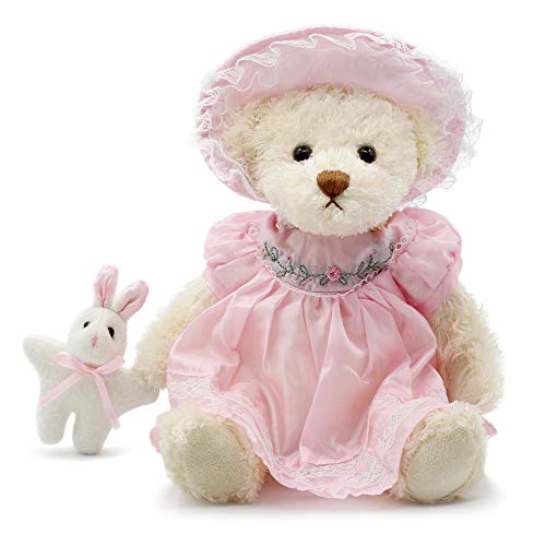 oits cute Oitscute Small Baby Teddy Bear with Cloth Cute Stuffed Animal Soft Plush Toy 10 Pink Sleepwear - Image 1