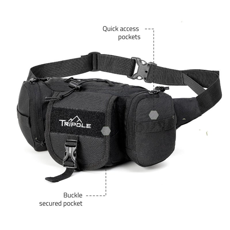 TriPole Tactical Waist Pack and Fanny Bag for Men & Women | Lightweight & Durable | for Travel, Hiking & Outdoor Use - Image 4