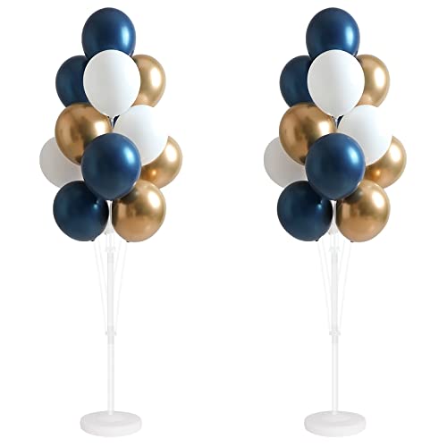 IMISNO Balloon Column Kit for Floor Set of 2Balloon Columns with Stand Base and PoleBalloon Tower Backdrop Decoration for Wedding Baby Shower Birthday Party or Bachelorette Parties BLUE GOLD - Image 1