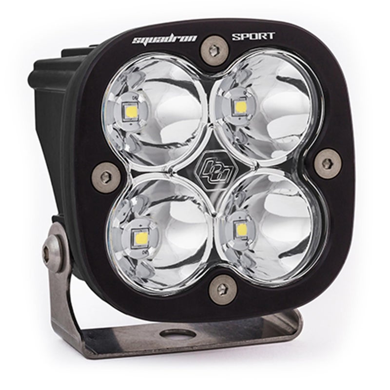 Baja Designs Squadron Sport LED Light Pod Off Road LED Lights Driving Headlights for Truck SUV Super Bright High Speed Spot Long Beam Pattern Includes Mounting Bracket Waterproof Black Clear