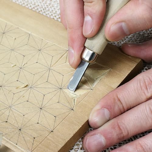 KAKURI Japanese Wood Carving Tools Set for Beginners (7 Pcs) Made in JAPAN, Wood Carving Knife for Woodblock Printing, Woodcut Printmaking, Linoleum Carving, Linocut - Image 2