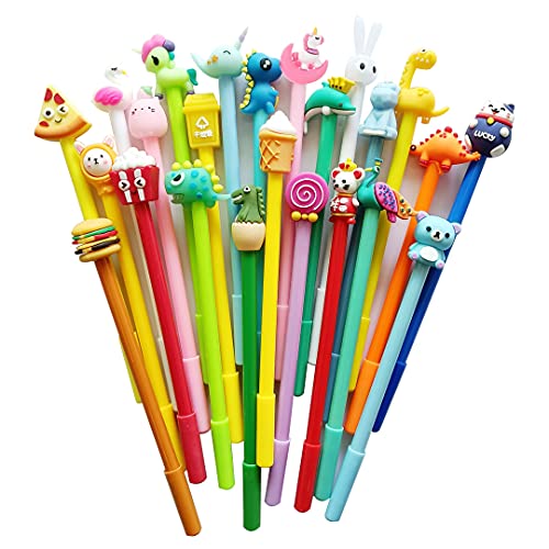 sencoo 24 pack Black Erasable Pens Kiddie Kawaii Cute Cartoon Gel Ink Pens Assorted Style Writing Pens for Birthday Present School Prize Student Gift Fun Girl Pens (erasable black) - Image 5