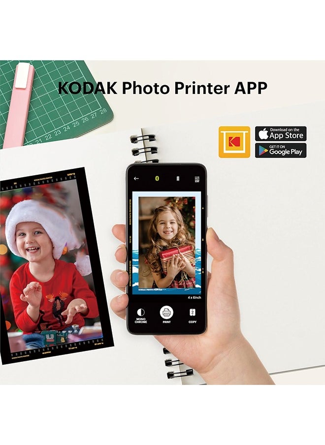 KODAK Dock Plus 4PASS Instant Photo Printer (4x6 inches) + 10 Sheets
