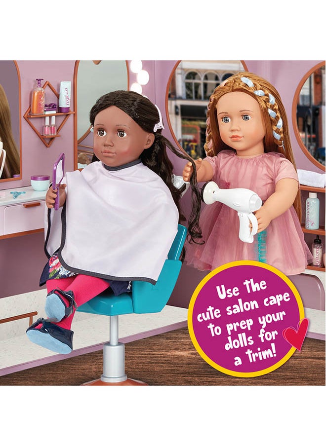 Our Generation Hair Salon Trailer – Foldable Styling Set With Light & Sound – 18-inch Doll Accessories 

 – Pretend Play – Toys For Kids Ages 3 & Up – Salon on Wheels  - Image 4