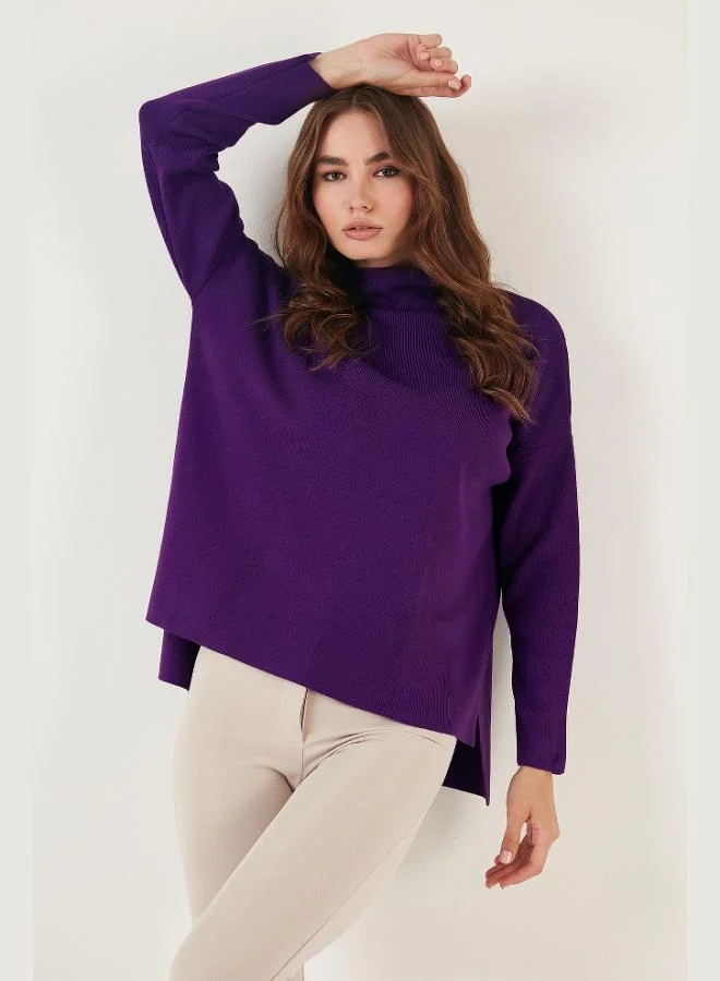 Lela Lela Cotton Long Back Standing Collar 2-Pack Knitwear Sweater Women's SWEATER 4615002S2