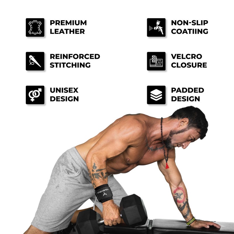 YAGHZU Weight Lifting Hooks, Padded Weight Lifting Straps Wrist Straps for Men and Women, Premium Deadlift Straps for Weightlifting and Powerlifting, Weight Lifting Gloves for Pull Ups - Image 3
