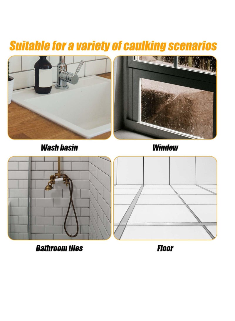 Caulking Spatulas 4 Sizes Set Silicone Caulk Finishing Tool Smooth Rubber Spatula Finisher Sealant Grout Caulk Applicator Tool for Ceramic Tiles Baseboards Kitchens Bathrooms - Image 4