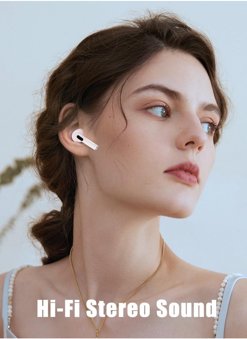 WISME - TWS Wireless Earbuds Bluetooth 5.3 – Touch Control, Active Noise Cancelling, LCD Power Display, Deep Bass – Compatible with Android & iOS – White - Image 1