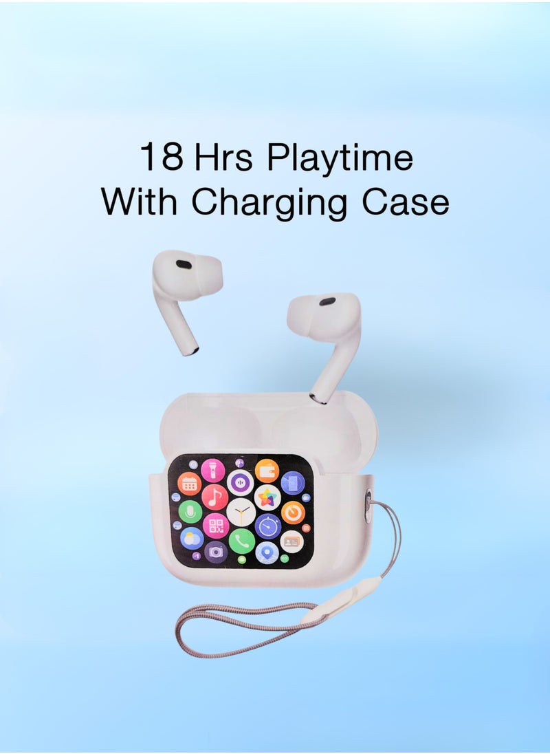 WISME - TWS Wireless Earbuds Bluetooth 5.3 – Touch Control, Active Noise Cancelling, LCD Power Display, Deep Bass – Compatible with Android & iOS – White - Image 1