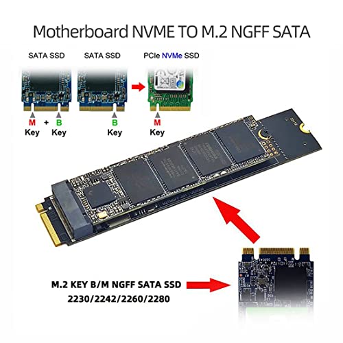 chenyang M.2 SSD SATA NGFF B+M Key to NVME M-Key Expansion Card Converter Adapter JMB582 Chipset for Motherboard 2230/2242/2260/2280/22110 - Image 4
