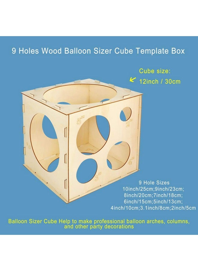 بليلي 9 أحجام صندوق مكعب بالون خشبي قابل للطي لتزيين البالونات وأقواس البالونات وأعمدة البالونات (210 بوصة) - Image 2