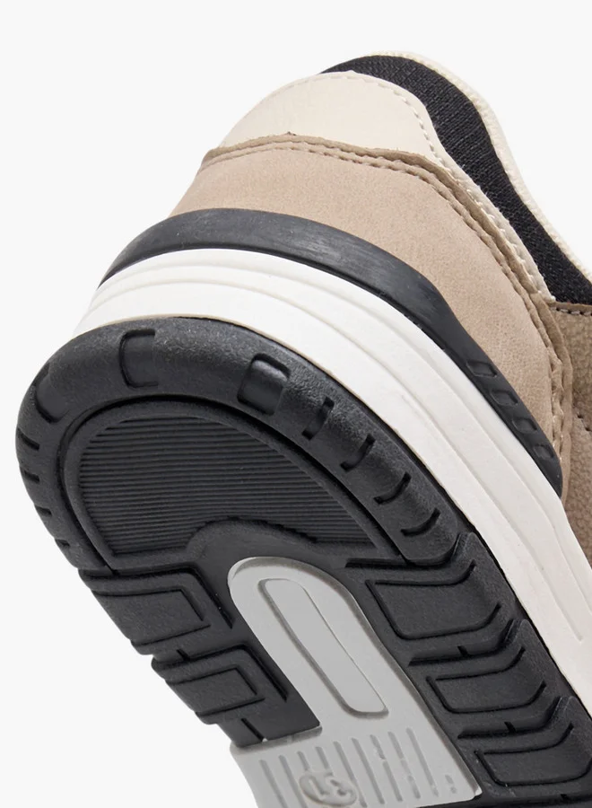Mister Duchini Boys Panelled Sneakers with Hook and Loop Closure