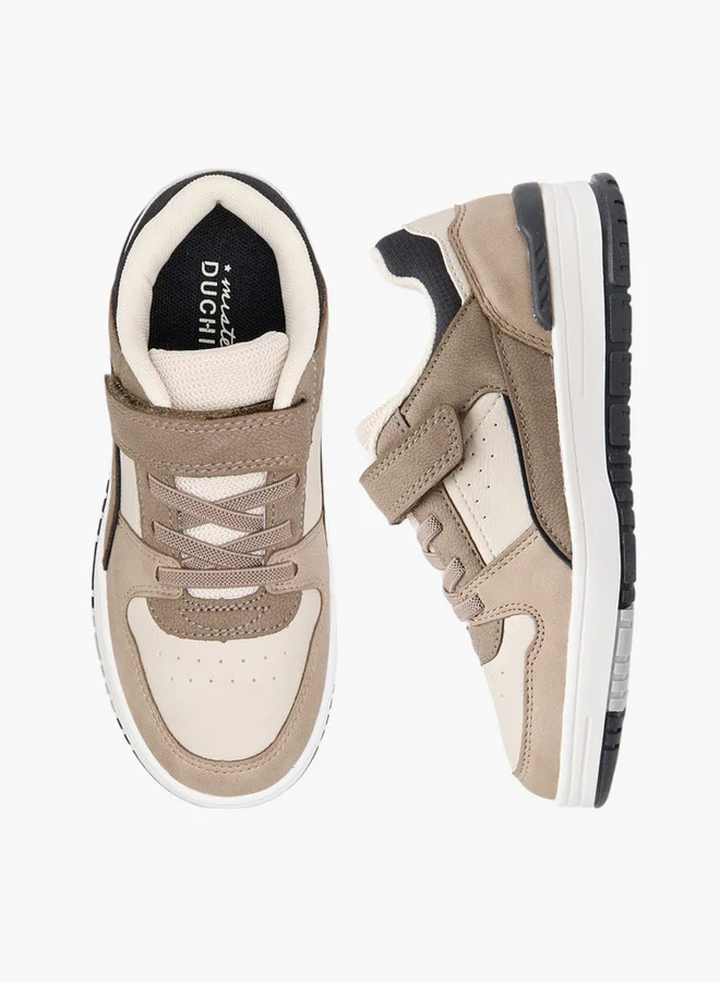 Mister Duchini Boys Panelled Sneakers with Hook and Loop Closure