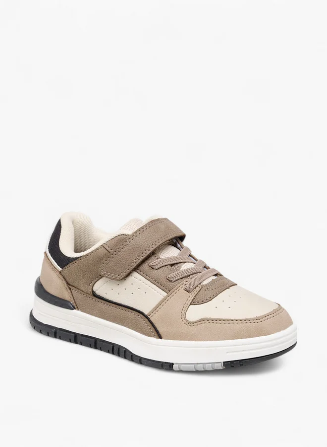 Mister Duchini Boys Panelled Sneakers with Hook and Loop Closure