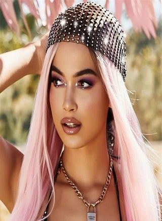 EARENT EARENT Rhinestone Head Scarf Black Rave Headbands  display picture 3