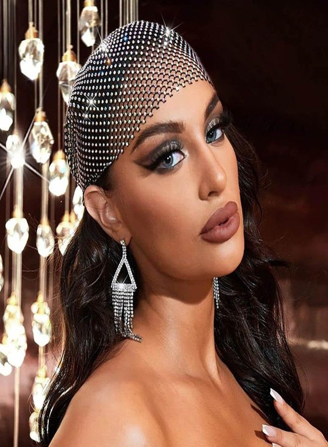 EARENT إي آرنت وشاح رأس مرصع بالأحجار الكريمة أسود إكسسوارات رأس للحفلات جواهر بليغ توربان للنساء - Image 4