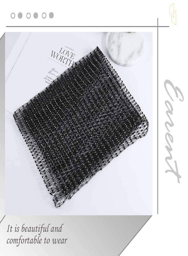 EARENT إي آرنت وشاح رأس مرصع بالأحجار الكريمة أسود إكسسوارات رأس للحفلات جواهر بليغ توربان للنساء - Image 2