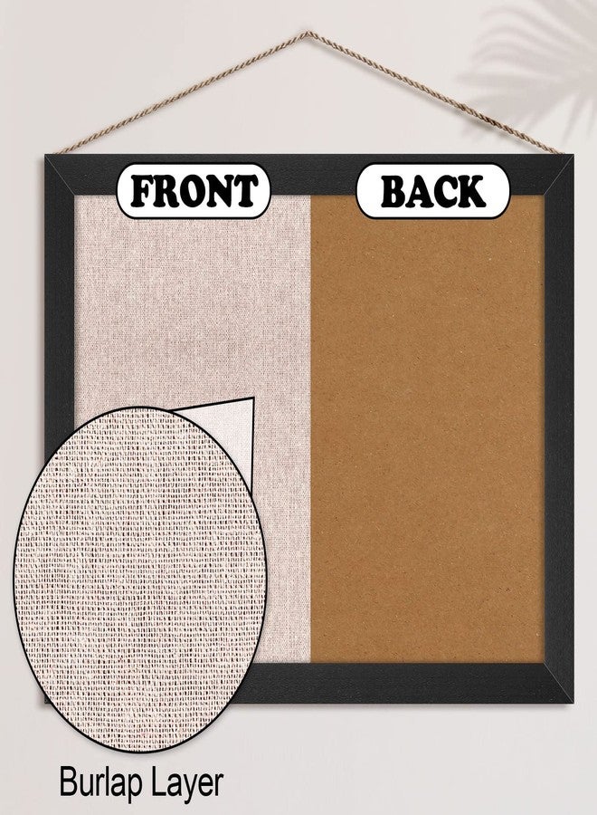 Teling 6 Pack Wood Bulletin Boards with Linen 12''x 16'' Cork Board for Walls with 60 Pushpin Decorative Hanging Pin Board Wood Framed Display Bulletin Board for Room School Office Bedroom (Black) - Image 3