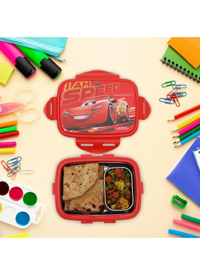 JAYPEE JAYPEE Steel Tek Jr. Insulated Lunch Box Disney Car,Red, 400 ml | Airtight Tiffin Box for School Kids Inner Stainless Steel Mini Box | Bpa Free  - Image 2