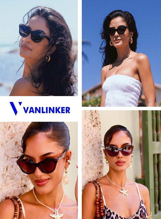 VANLINKER Retro Cat Eye Sunglasses for Women Polarized Vintage Cateye Shades VL9845,Tortoise - Image 3