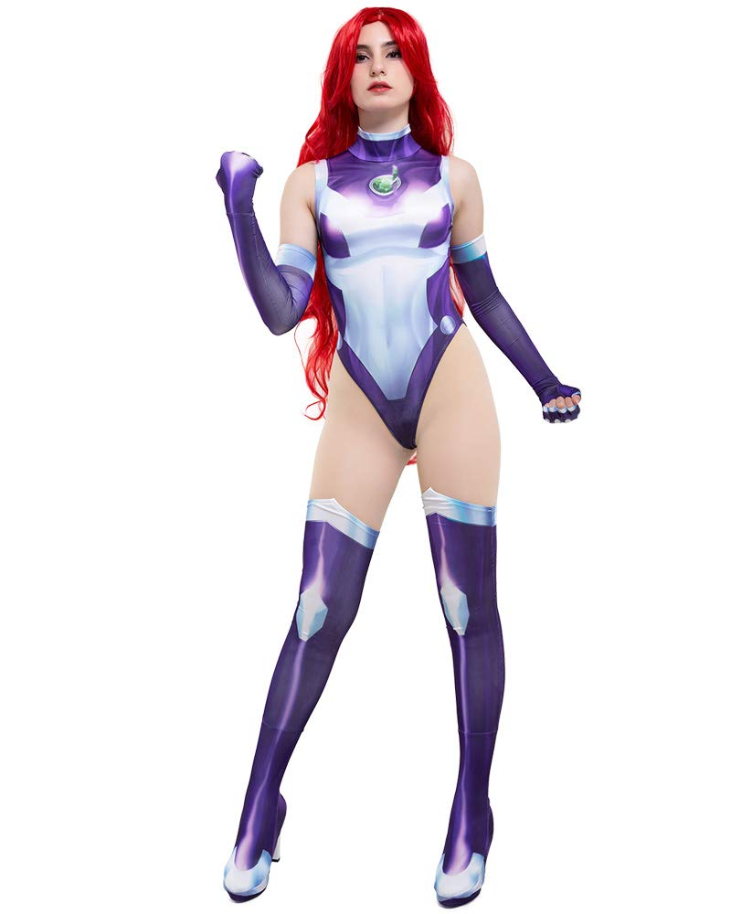 Cosplay.fm Women's Super Speed Cosplay 3D Printed Bodysuit Costume (M, Purple) - Image 1