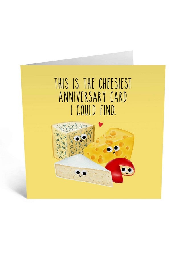 Central 23 Cheesiest Anniversary Card For Her Hand Illustrated Cute Quirky Eco Friendly Blank Inside Comes With Stickers - Image 2
