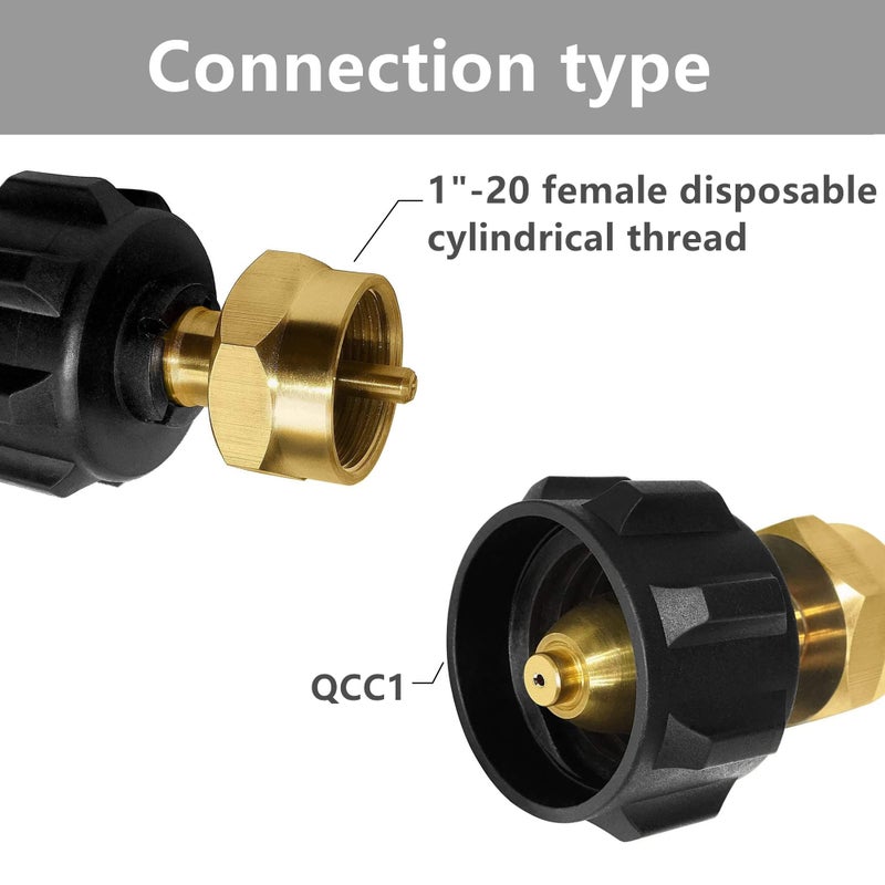 DOZYANT Propane Refill Adapter, LP Gas Cylinder Tank Coupler - Fits QCC1 / Type1 Propane Tank and 1 lb Throwaway Disposable Cylinder Propane Bottle Connector - Image 2